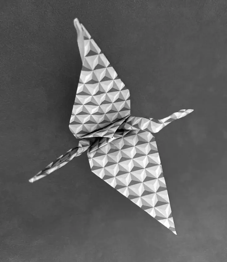 Origami bird bw